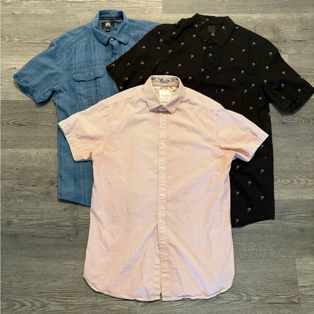 Trio Button-Down Nice Men’s Casual Dress Shirts size S